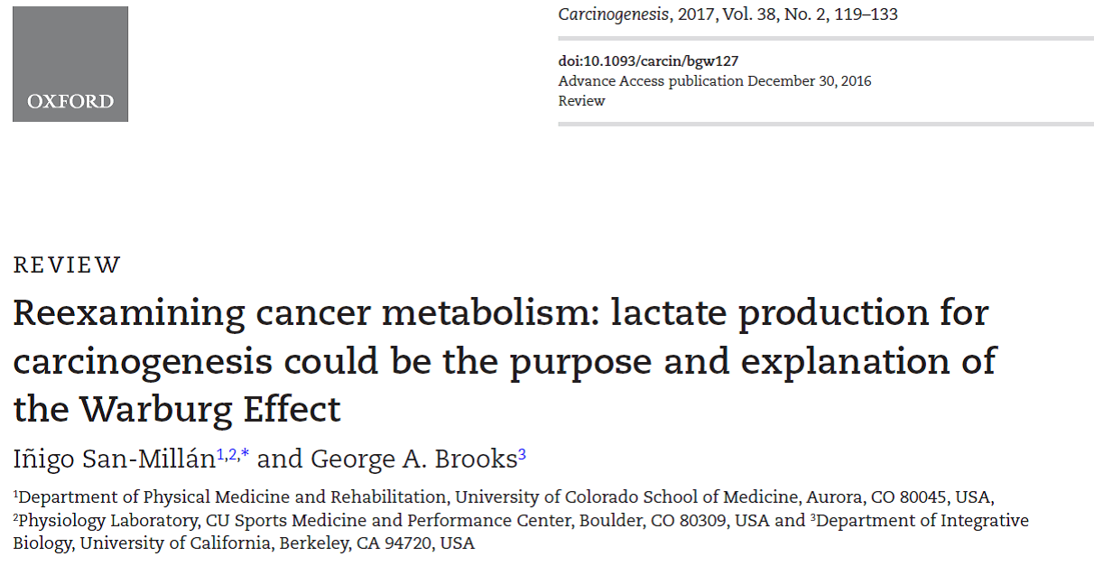 Importanta revizuire cu privire la productia de lactat in cancer