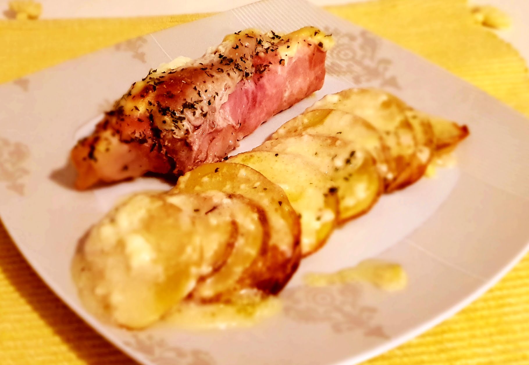 Cordon bleu gratinat, cu sos bechamel vegan
