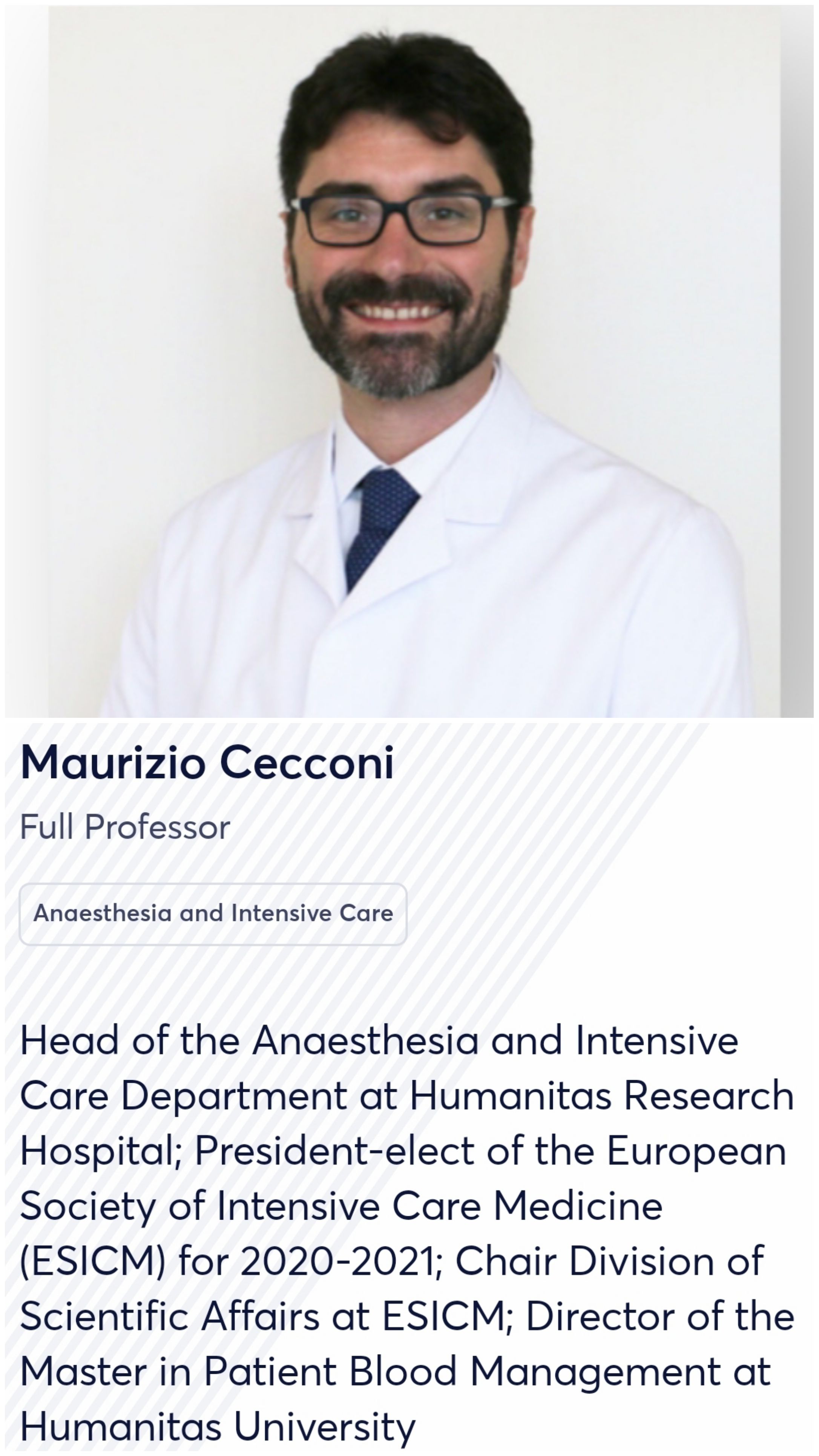COVID-19 - Raport audio de pe Lina Frontului - Prof. Cecconi de la Humanitas Research Hospital